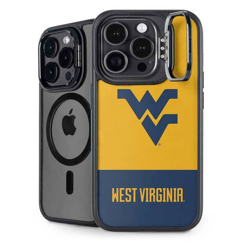 West Virginia University WV Yello split iPhone 16 Pro Kickstand Case